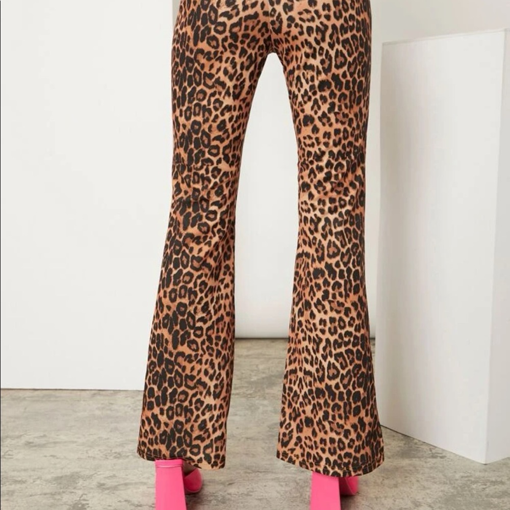Flare leopard print pants